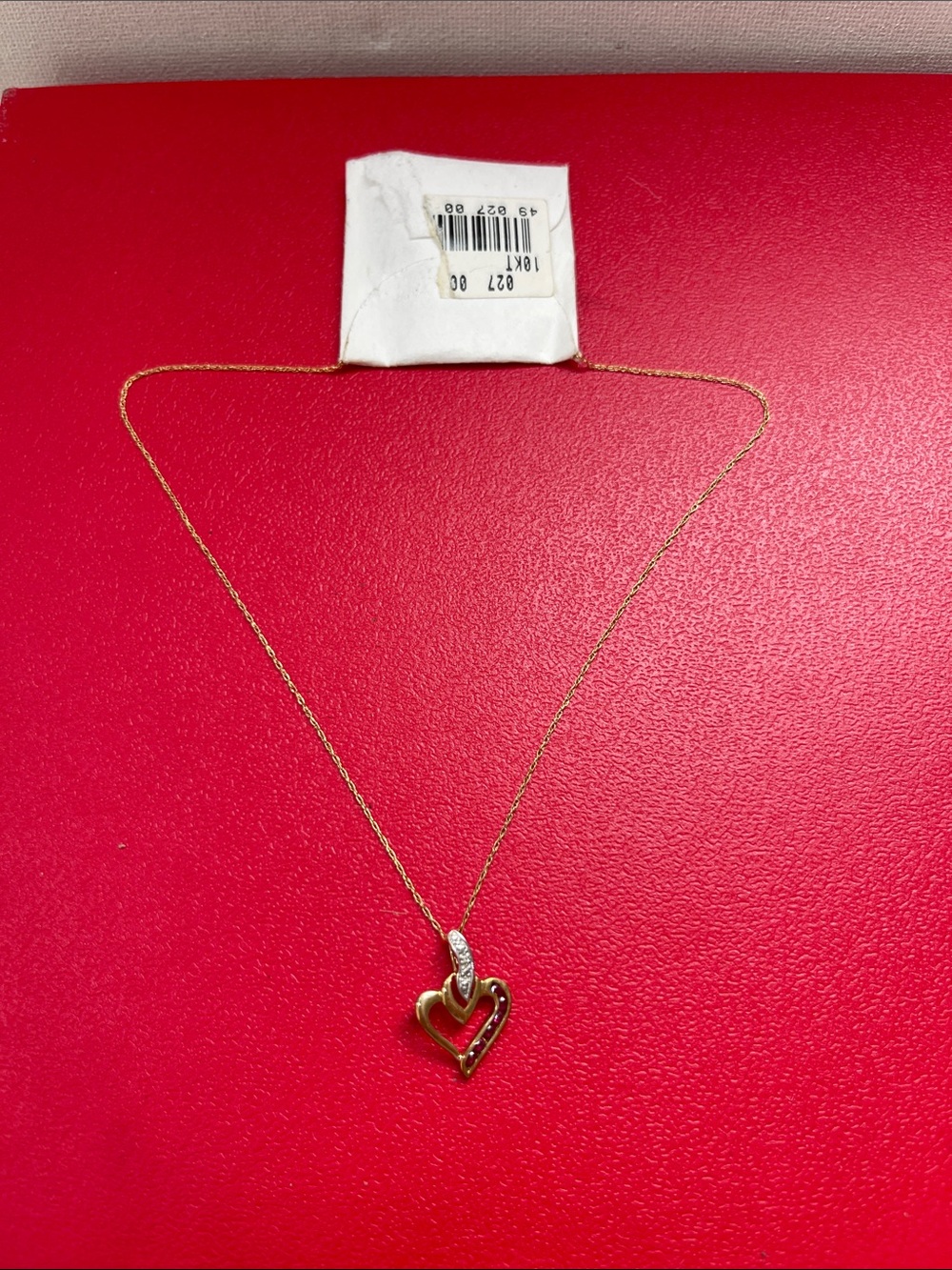 Elegant Two-Tone Heart Pendant Necklace - Gold 10K